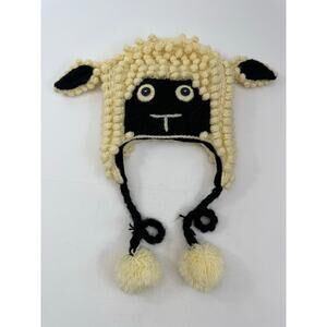 Alpaca Blend Sheep Face Hat Fleece Lined Adult Size